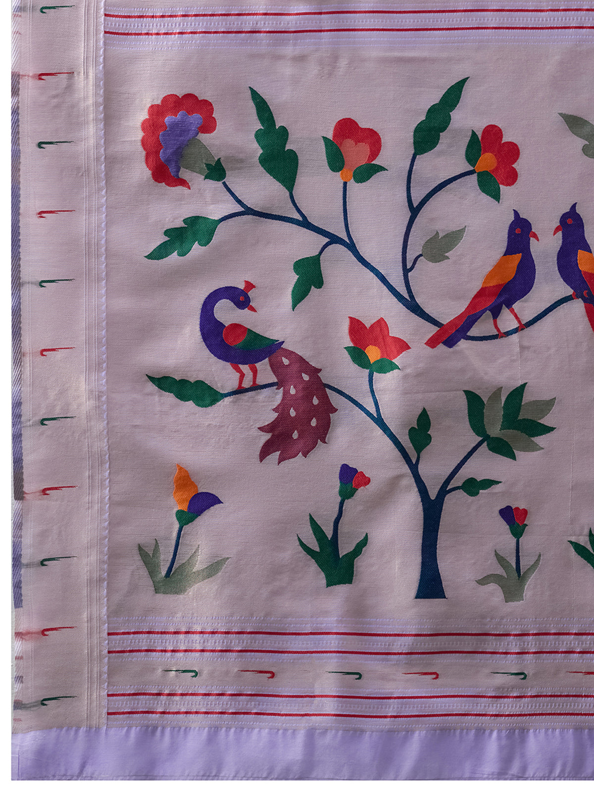 Women's Paithani Silk Saree With Unstitched Blouse Piece