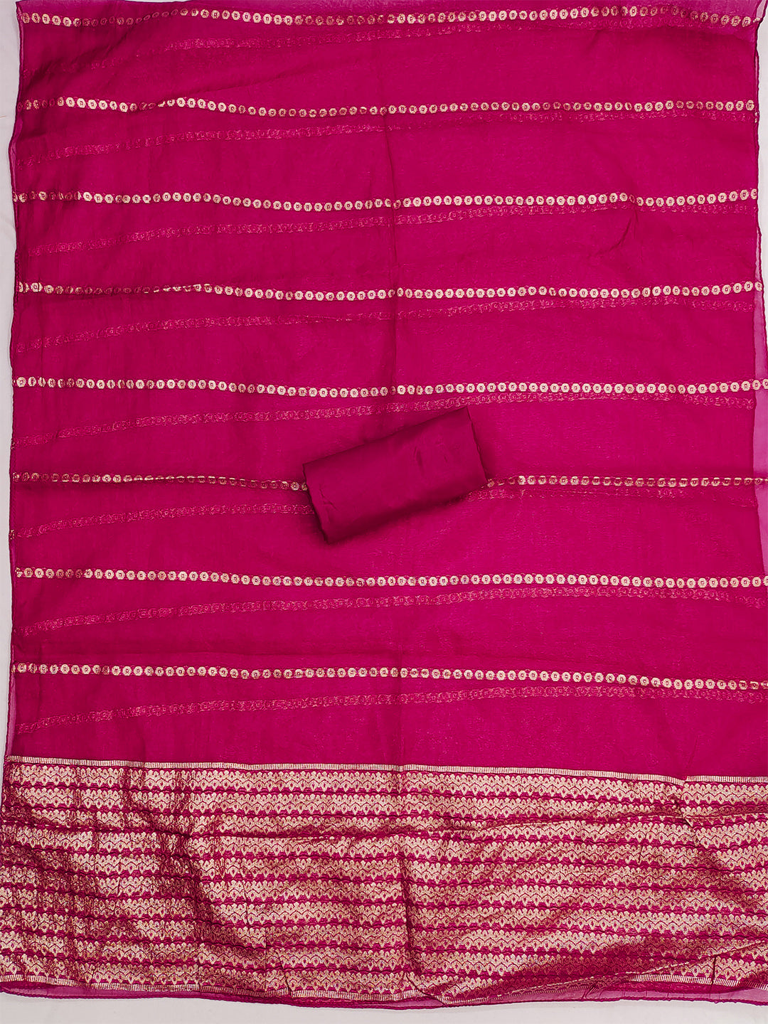 Women's Shimmer Silk Unstitched Dress Material With Embroidery Work