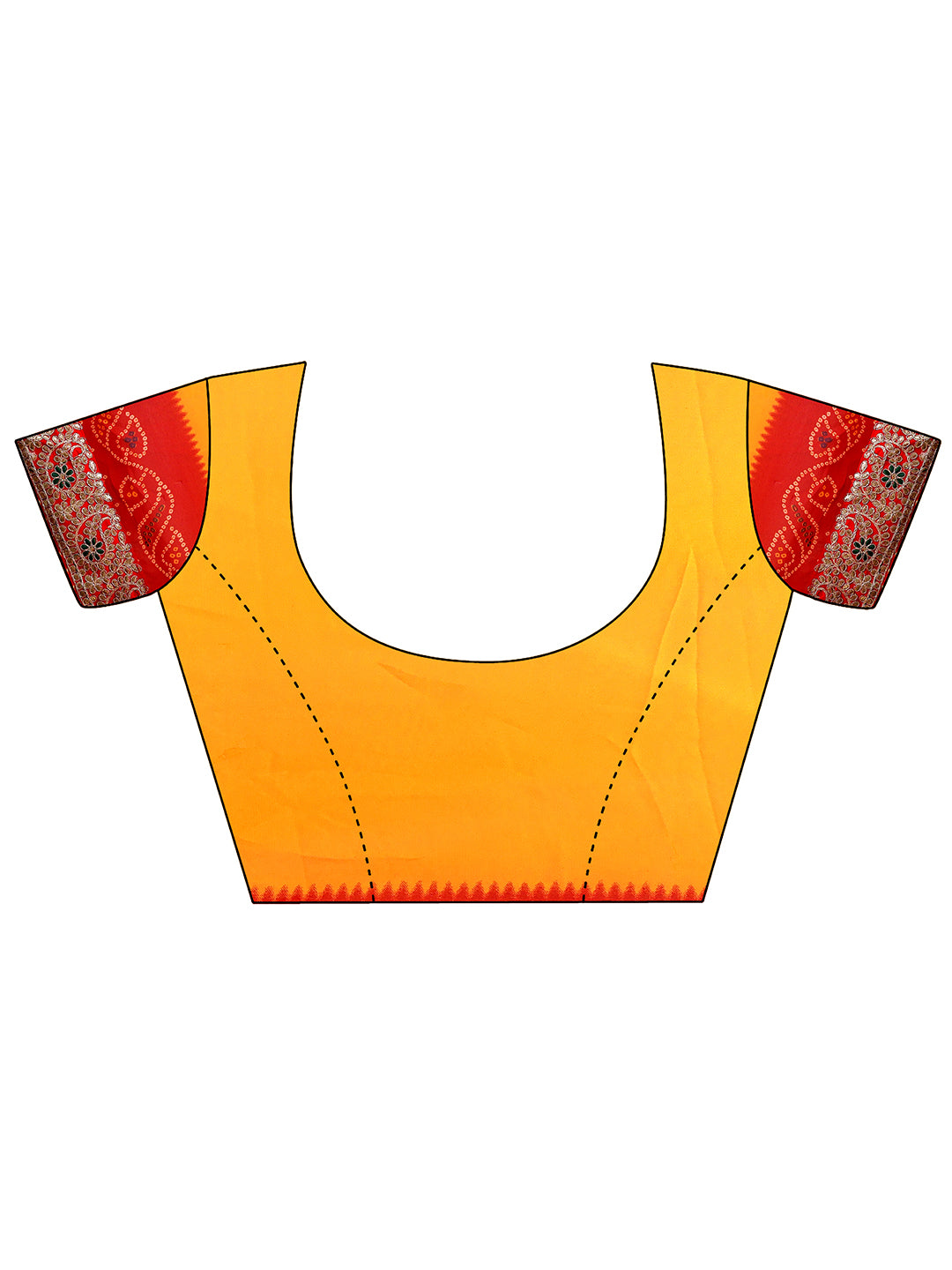 Women's Georgette Bandhani Saree With Unstitched Blouse Piece