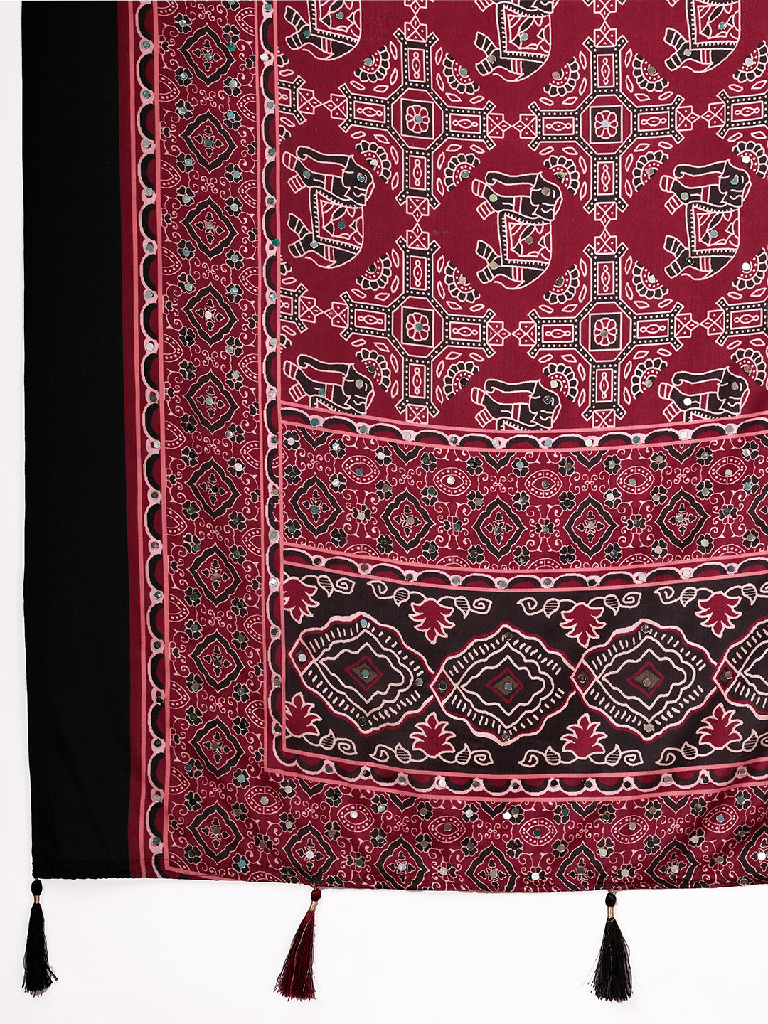 Women's Chinon Silk Saree With Unstitched Blouse Piece