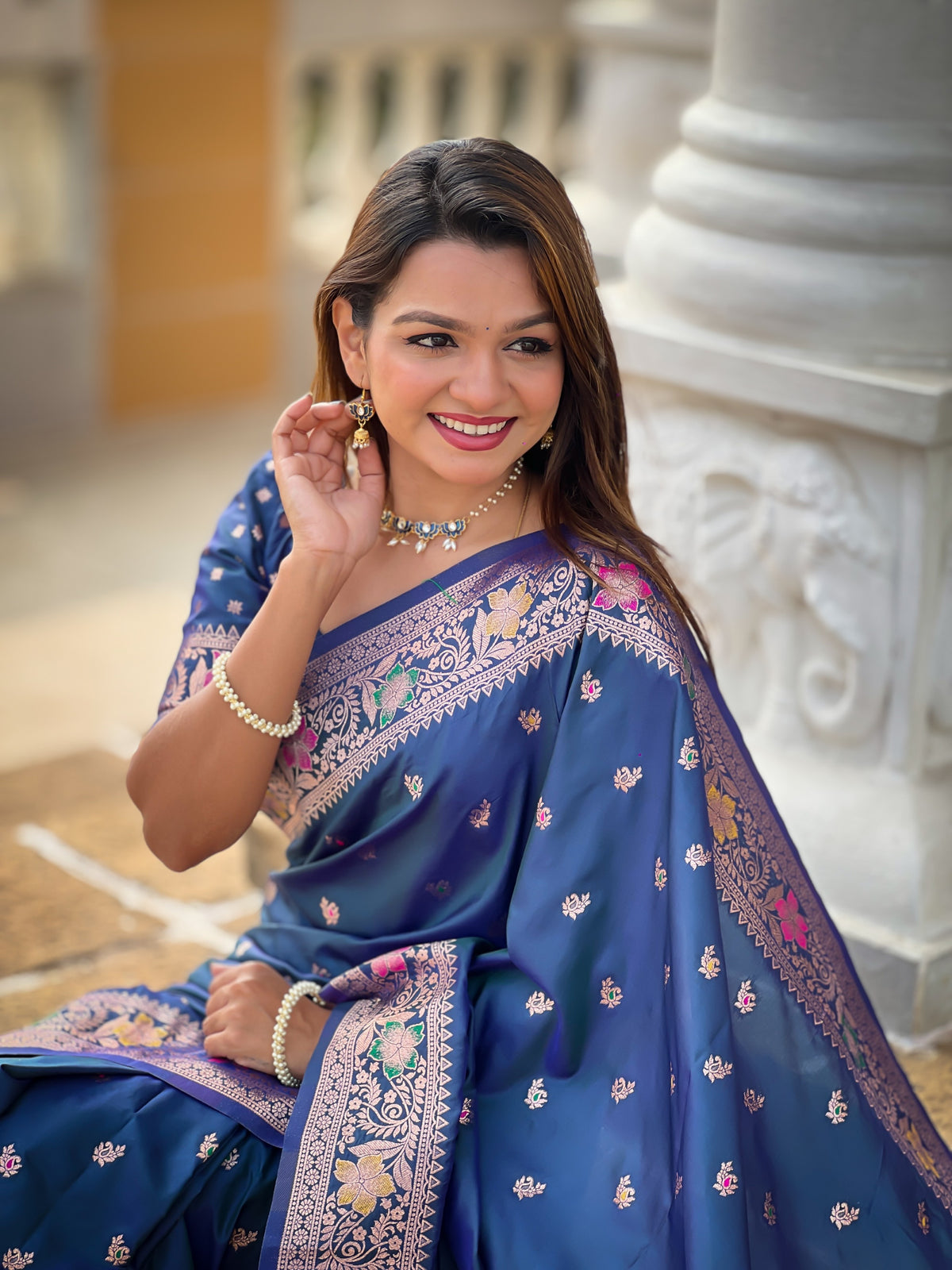 Women's Banarasi Silk Saree With Blouse Piece