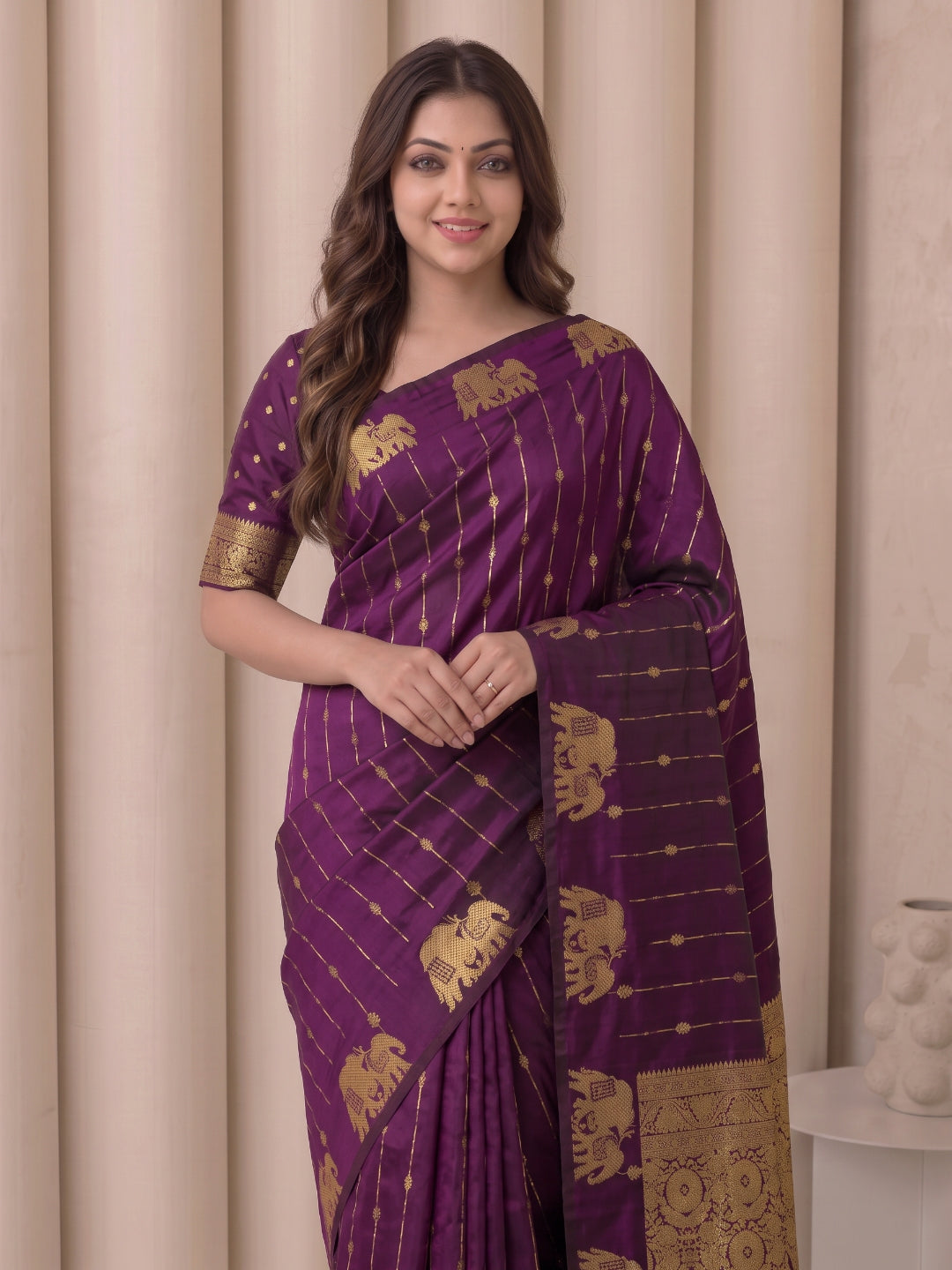 Women's Soft Silk Saree With Unstitched Blouse Piece