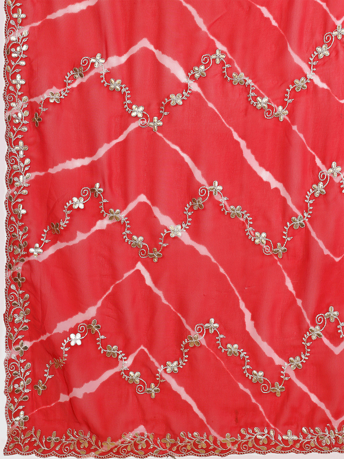 Women's Georgette Lehriya Print Saree With Unstitched Blouse Piece