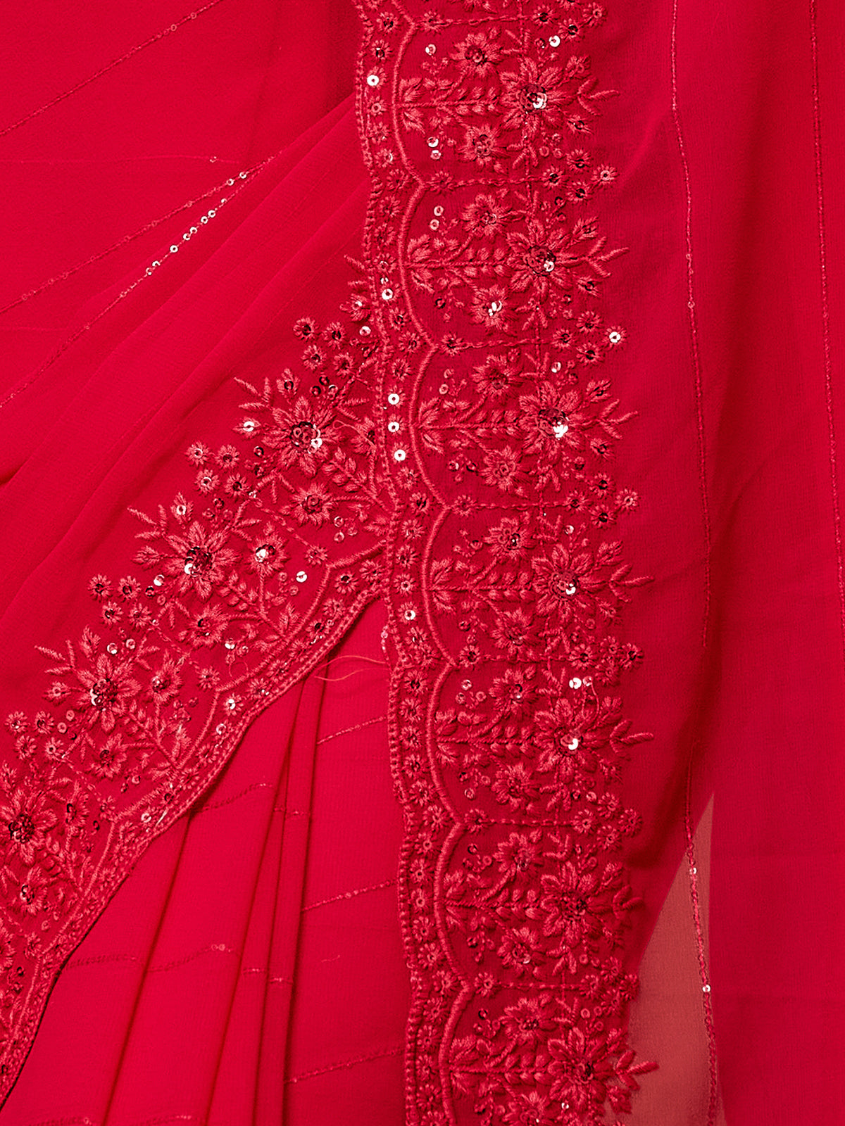 Women's Georgette Saree With Unstitched Blouse Piece