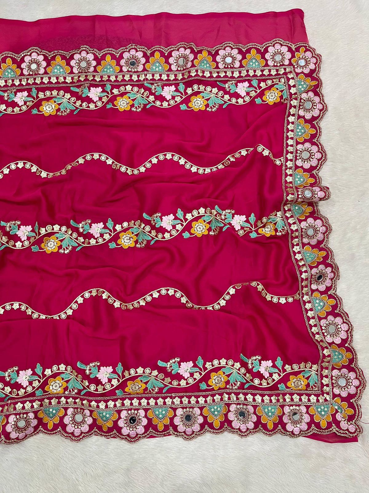 Women's Rangoli Silk Saree With Stitched Blouse Piece