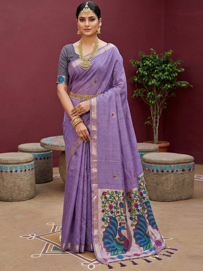 Women's Cotton Silk Saree With Unstitched Blouse Piece