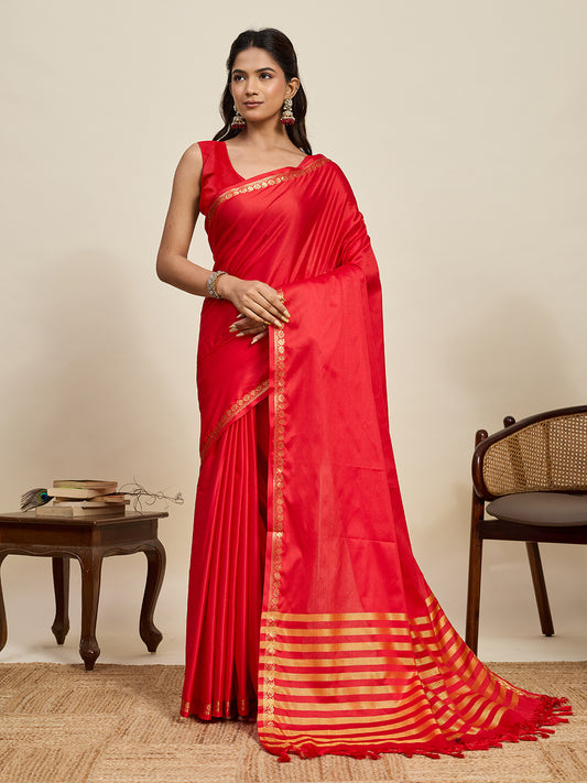 Women's Soft Silk Saree With Unstitched Blouse Piece