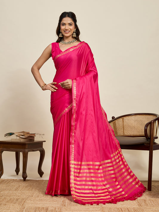 Women's Soft Silk Saree With Unstitched Blouse Piece