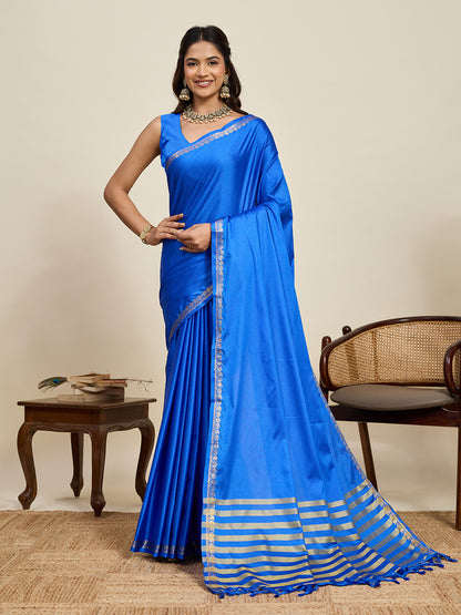 Women's Soft Silk Saree With Unstitched Blouse Piece
