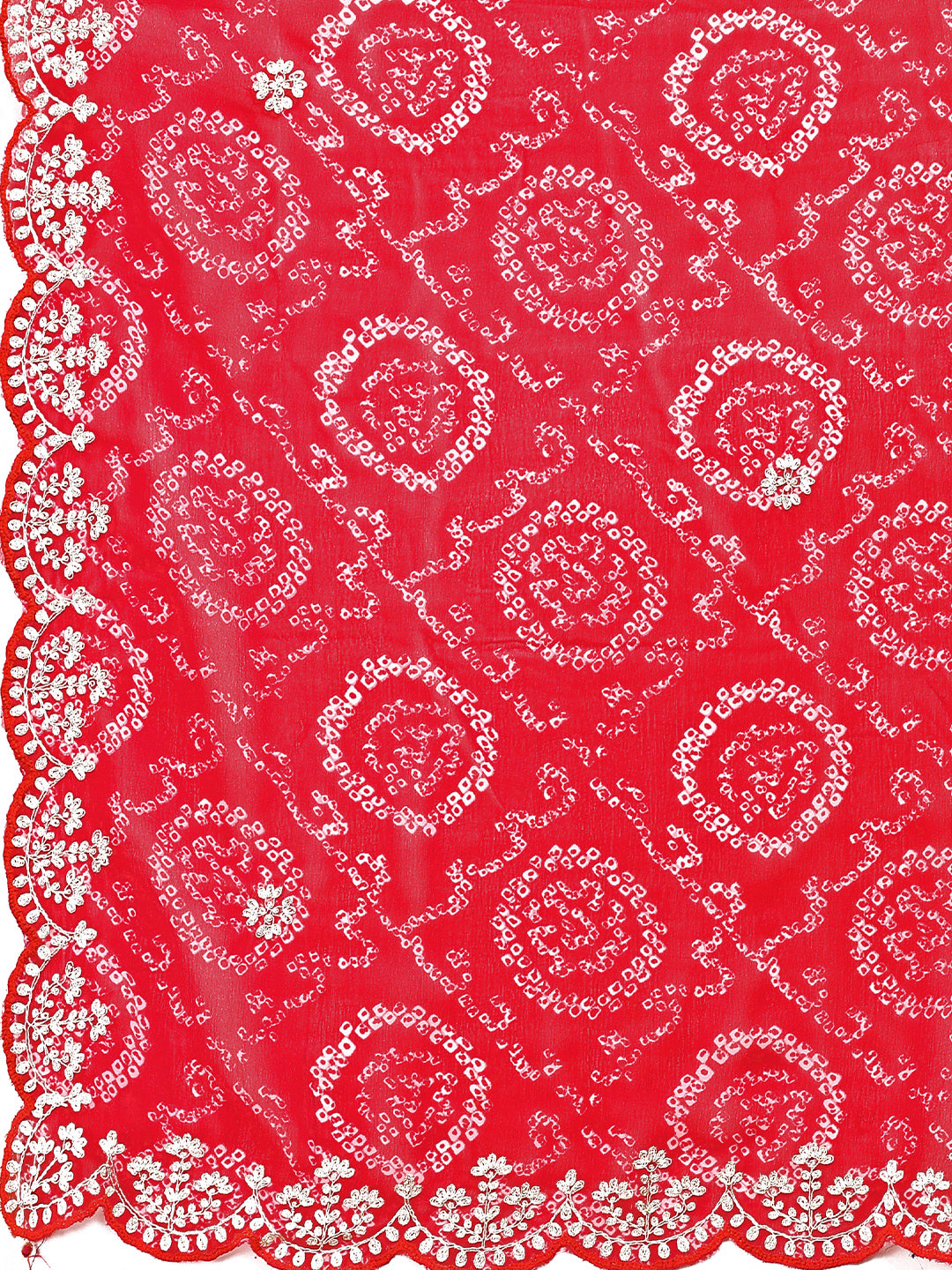 Women's Georgette Bandhani Saree With Unstitched Blouse Piece