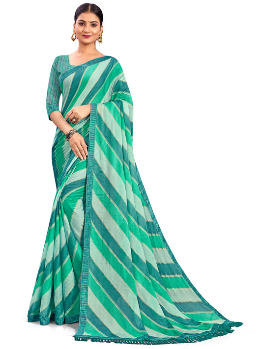 Women's Chiffon Daily Wear Saree With Unstitched Blouse Piece