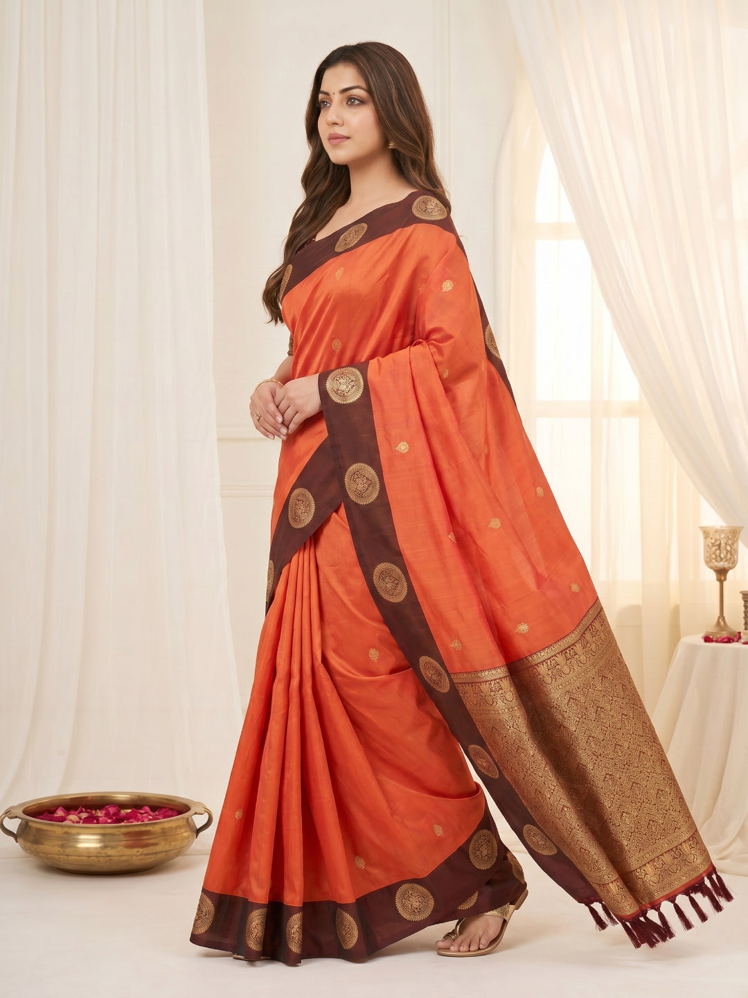 Women's Banarasi Silk Saree With Unstitched Blouse Piece