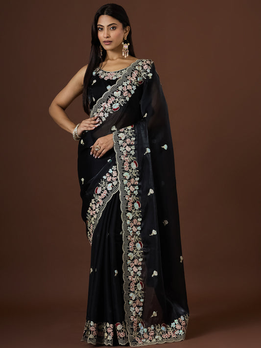 Women's Jimmy Choo Saree With Unstitched Blouse Piece