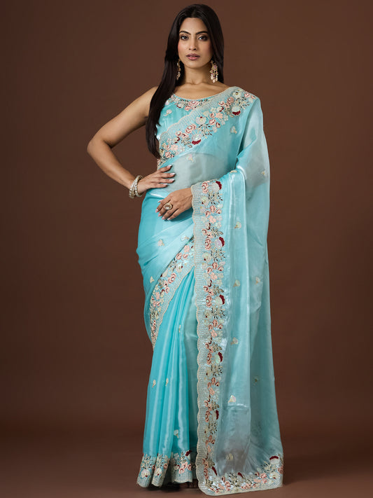 Women's Jimmy Choo Saree With Unstitched Blouse Piece