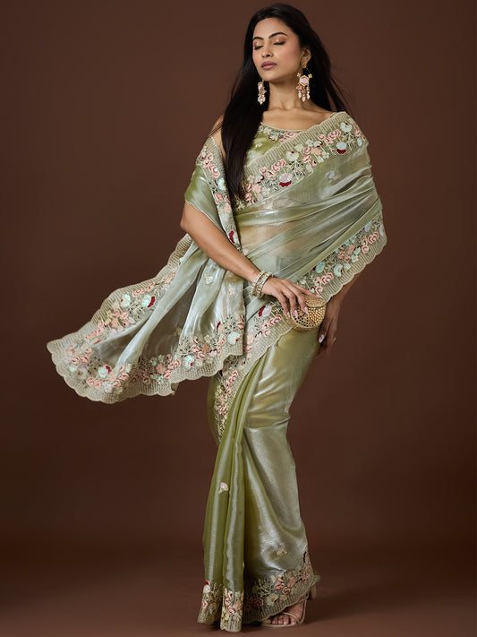 Women's Jimmy Choo Saree With Unstitched Blouse Piece