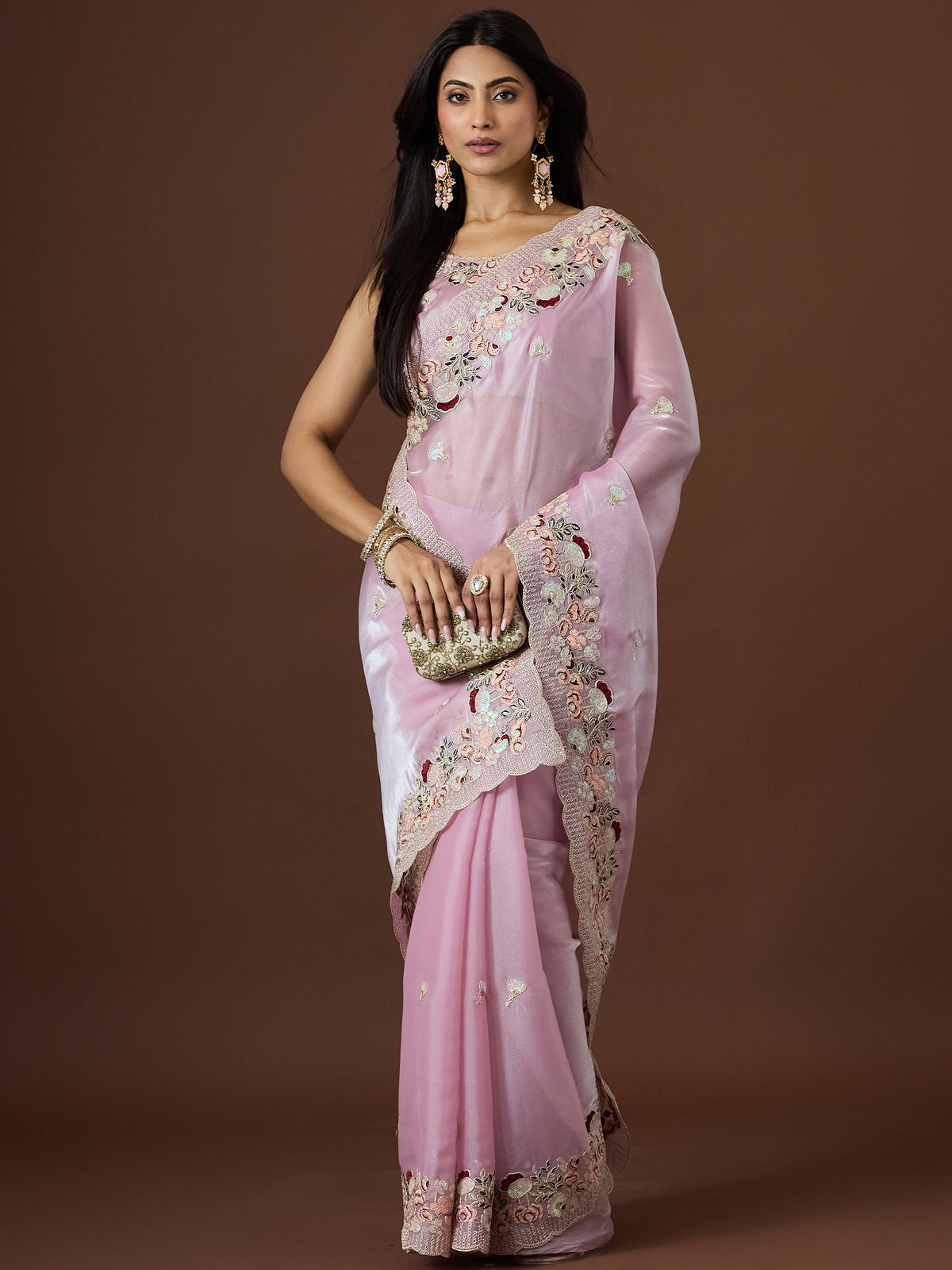 Women's Jimmy Choo Saree With Unstitched Blouse Piece