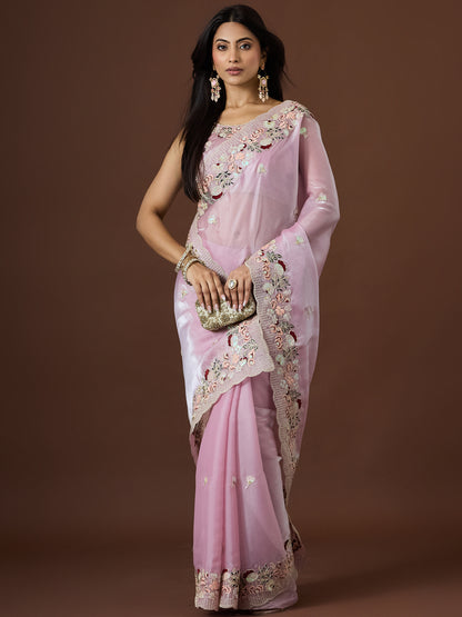Women's Jimmy Choo Saree With Unstitched Blouse Piece