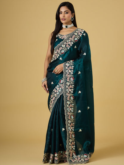 Women's Jimmy Choo Saree With Unstitched Blouse Piece