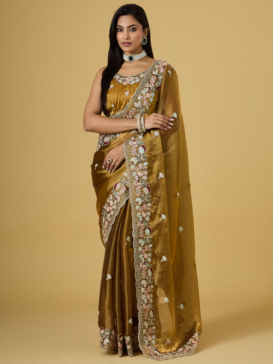 Women's Jimmy Choo Saree With Unstitched Blouse Piece