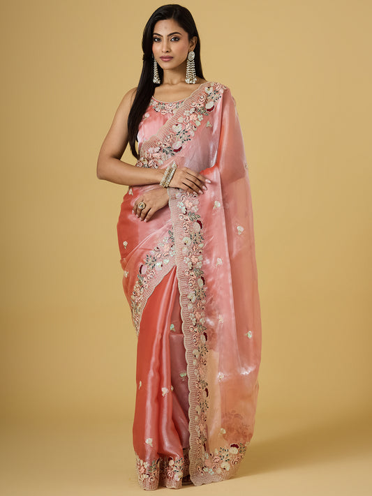 Women's Jimmy Choo Saree With Unstitched Blouse Piece