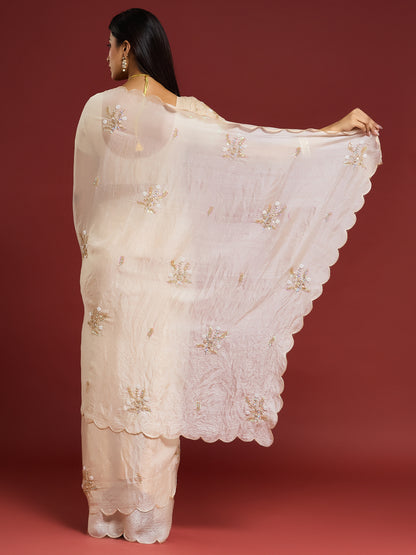 Women's Fendy Satin Saree With Unstitched Blouse Piece