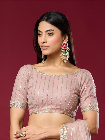 Women's Net Saree With Unstitched Blouse Piece