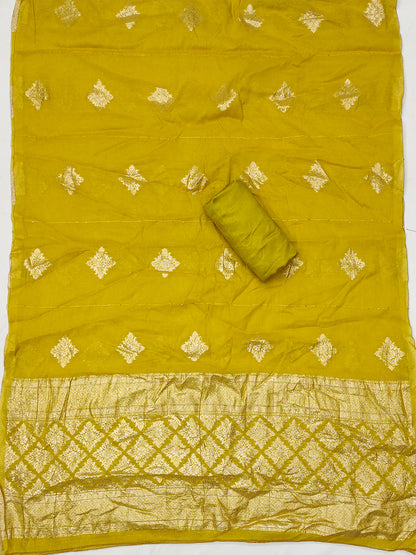 Women's Jacquard Unstitched Dress Material With Sequence Work