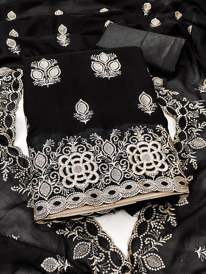 Women's Vichitra Silk Unstitched Dress Material