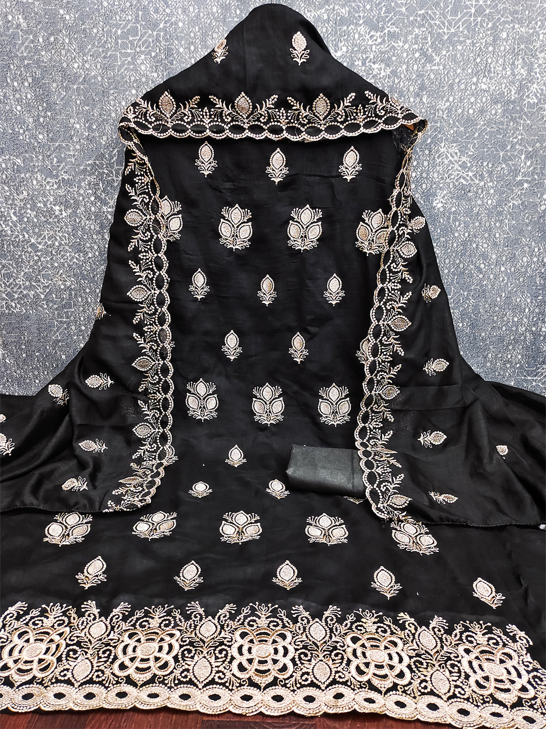 Women's Vichitra Silk Unstitched Dress Material