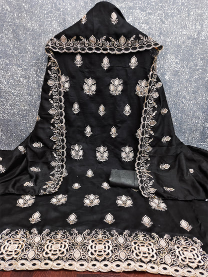 Women's Vichitra Silk Unstitched Dress Material