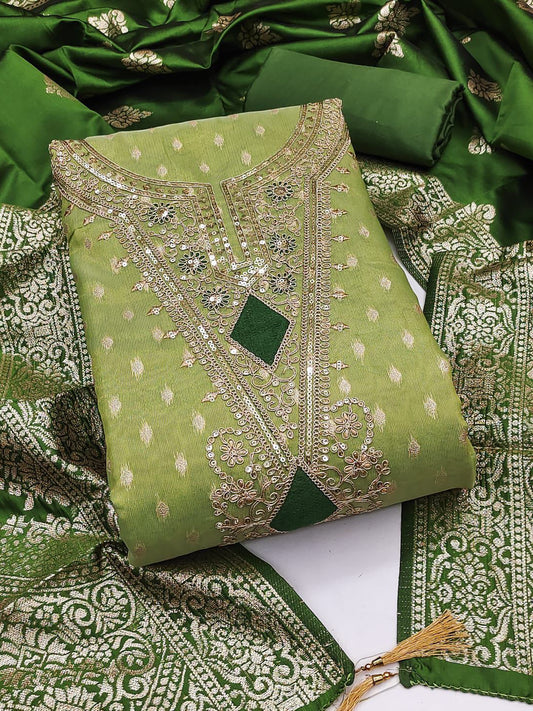 Women's Shimmer Silk Unstitched Dress Material