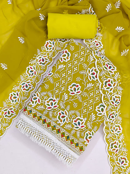 Women's Georgette Unstitched Dress Material WIth Embroidery Work
