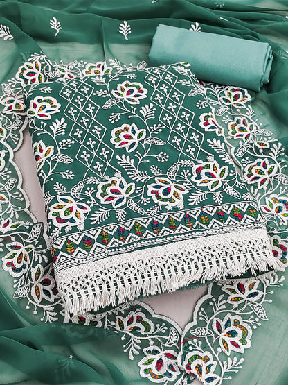 Women's Georgette Unstitched Dress Material WIth Embroidery Work