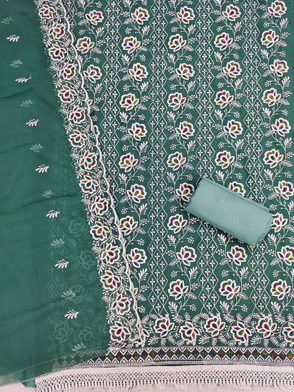 Women's Georgette Unstitched Dress Material WIth Embroidery Work