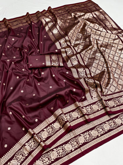 Women's Banarasi Silk Saree With Unstitched Blouse Piece