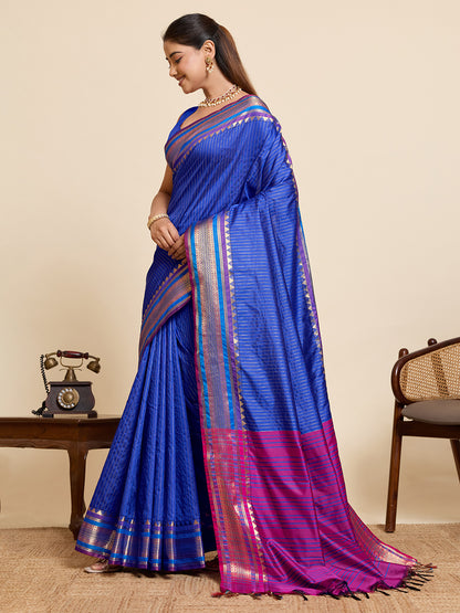 Women's Banarasi Silk Saree With Unstitched Blouse Piece