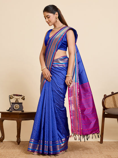 Women's Banarasi Silk Saree With Unstitched Blouse Piece