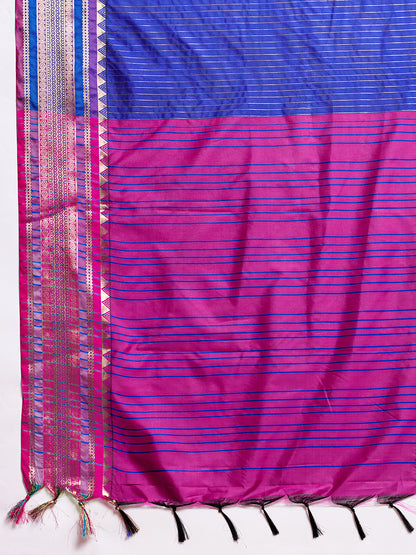Women's Banarasi Silk Saree With Unstitched Blouse Piece