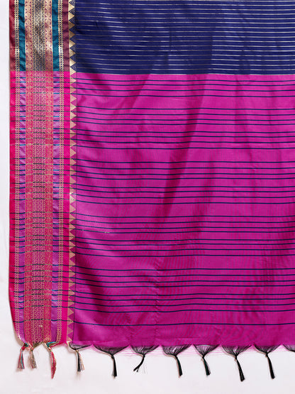 Women's Banarasi Silk Saree With Unstitched Blouse Piece