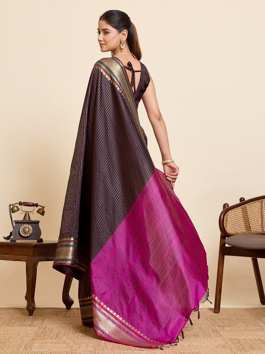 Women's Banarasi Silk Saree With Unstitched Blouse Piece