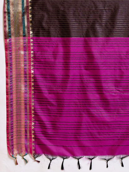 Women's Banarasi Silk Saree With Unstitched Blouse Piece