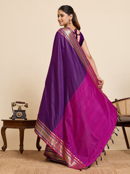 Women's Banarasi Silk Saree With Unstitched Blouse Piece