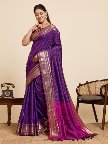 Women's Banarasi Silk Saree With Unstitched Blouse Piece