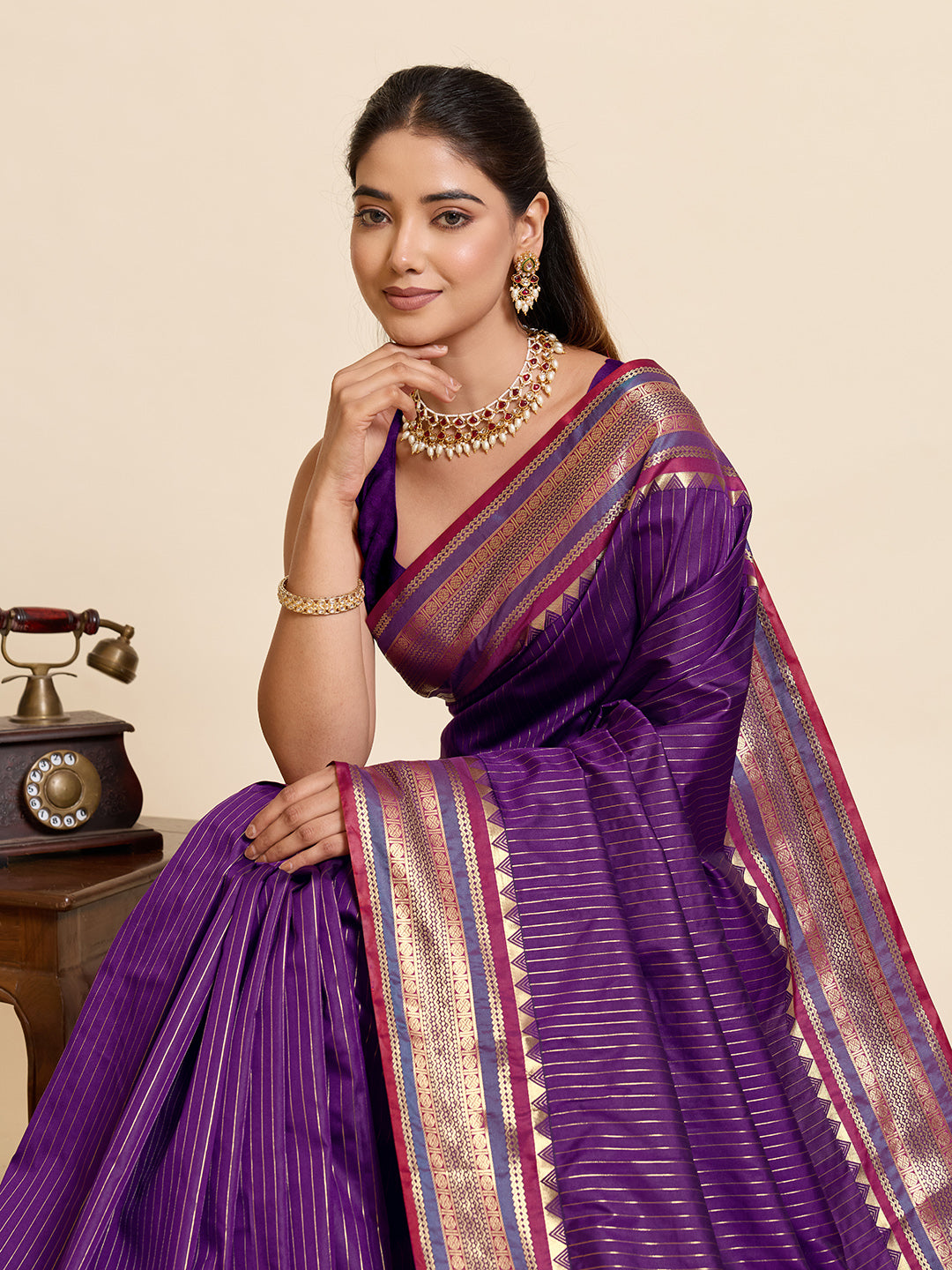Women's Banarasi Silk Saree With Unstitched Blouse Piece