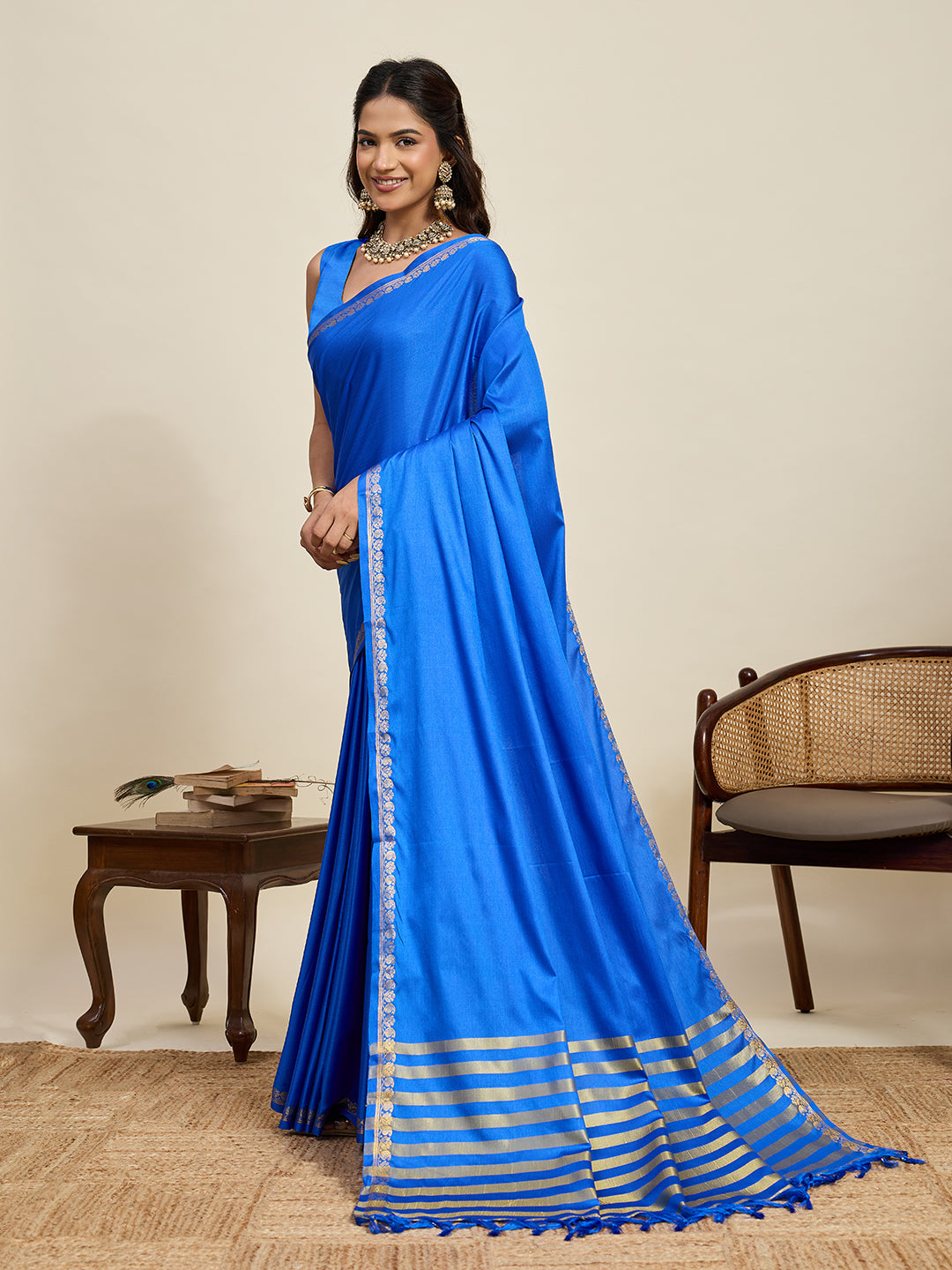Women's Soft Silk Saree With Unstitched Blouse Piece