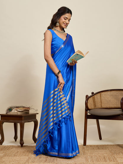 Women's Soft Silk Saree With Unstitched Blouse Piece