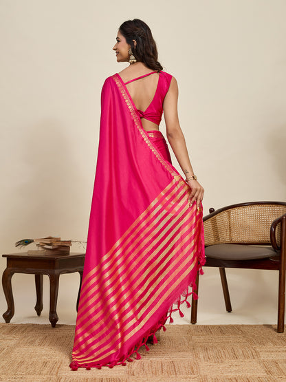 Women's Soft Silk Saree With Unstitched Blouse Piece