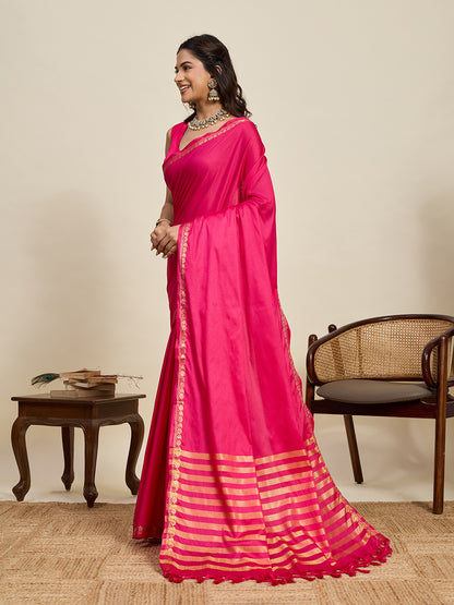 Women's Soft Silk Saree With Unstitched Blouse Piece