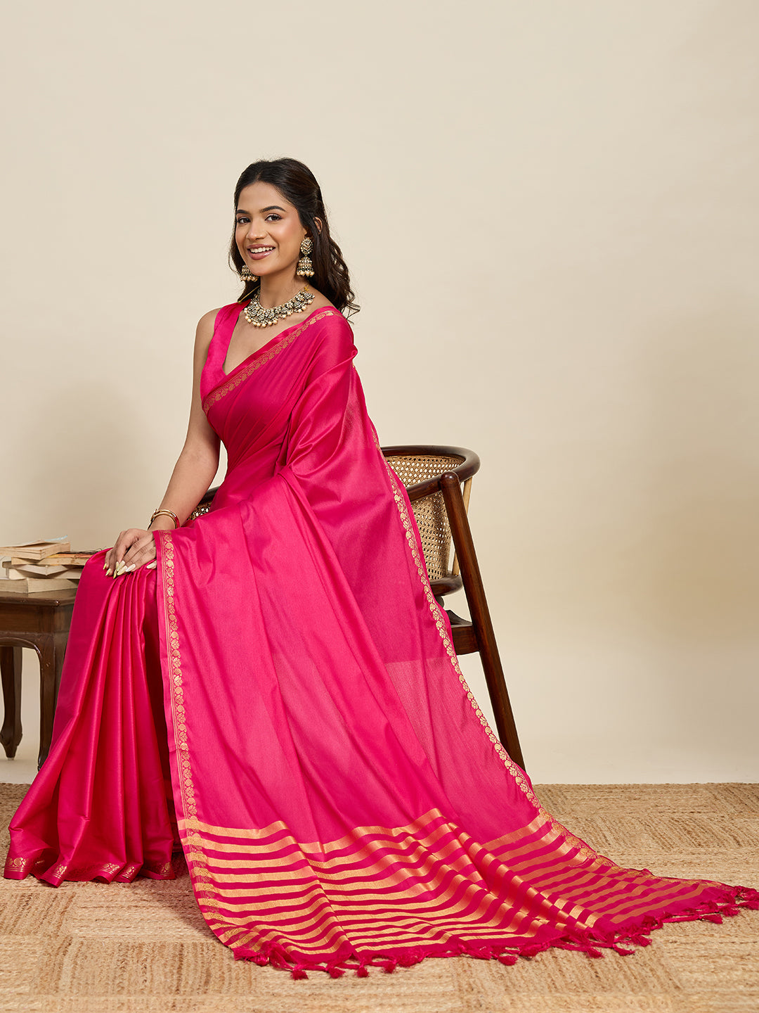 Women's Soft Silk Saree With Unstitched Blouse Piece
