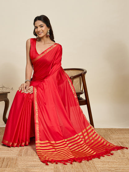 Women's Soft Silk Saree With Unstitched Blouse Piece